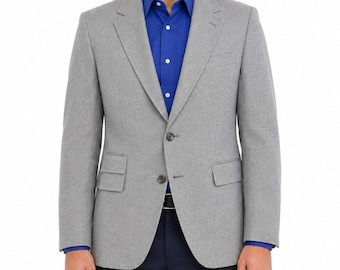 Vintage Montgomery Ward Blue Sport Coat Mens 40R Utility Blazer 2 Button Gray