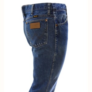 90s Vintage Wrangler Dark Wash Straight Leg Jeans Mens 33x30 South Western Pants image 3