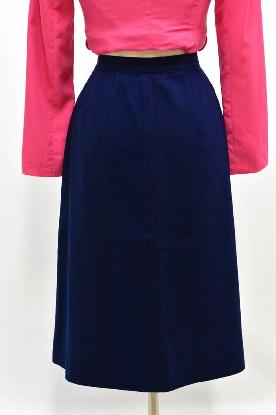 70s Vintage Navy Blue Wool Skirt Pendleton Womens… - image 6