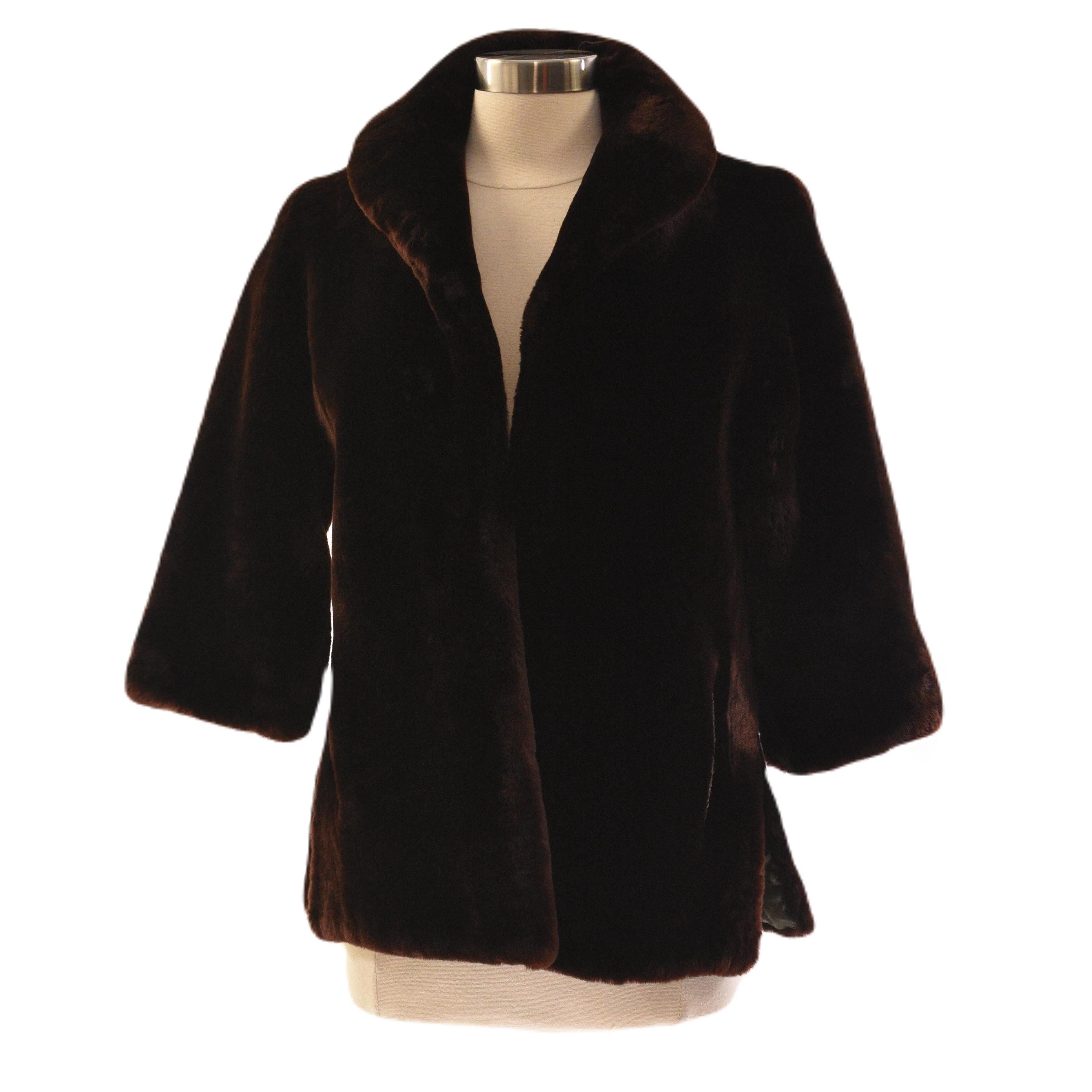 épine sheep mouton coat⭐️ Vintage 1940s Mouton (lamb) Fur Coat