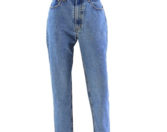 90s Vintage Jordache Jeans High Waist Tapered Leg Raw Hem Womens 14 32x29 Inseam