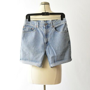 90s Vintage Levis Super Light Wash High Waist Cut Off Shorts 6.5&quot; Inseam Size 10