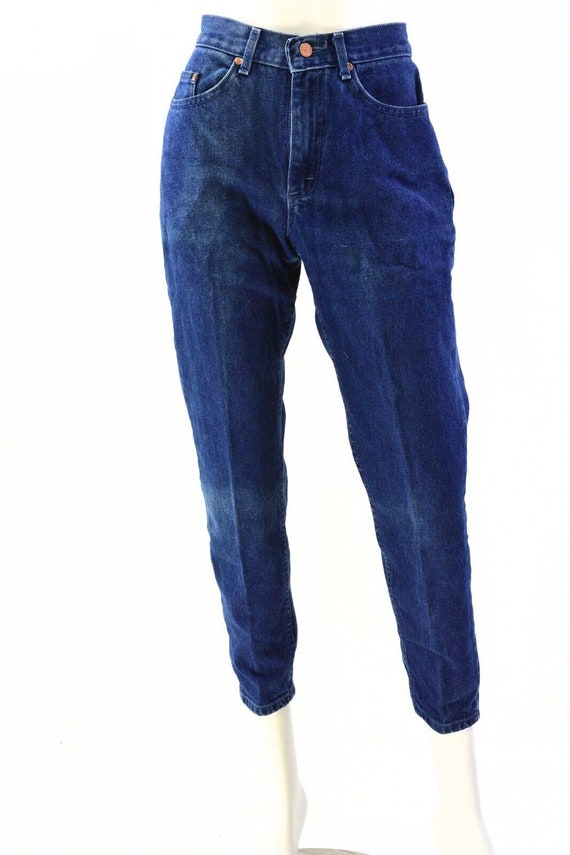 90s Vintage Lee Jeans Womens 7P Dark Wash High Wa… - image 3