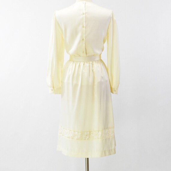 70s Vintage Womens L Petite Ivory Skirt Set Outfi… - image 4