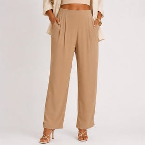 ladies cream color dress pants Abigail Cabo Cream Linen Blend PantsHow to style Women's Ivory Casual & Dress