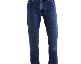 90s Vintage Dark Stone Wash Jeans Womens 2 Blue High Waist Straight Leg Denim