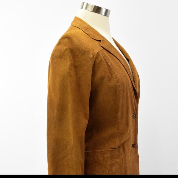 70's Vintage Women's 12 or L Brown Leather Blazer - image 4