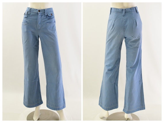 70s Vintage High Waist Flare Leg Jeans Womens 8 S… - image 1