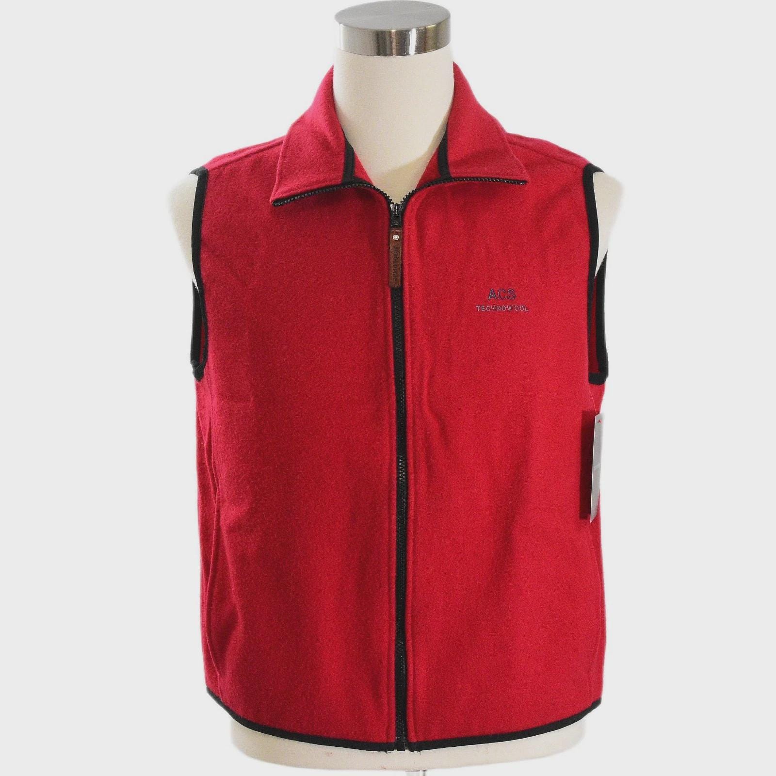 トップス 90s Woolrich wool vest 90s Vintage Woolrich Wool Vest Mens L Red Utility Workwear Full