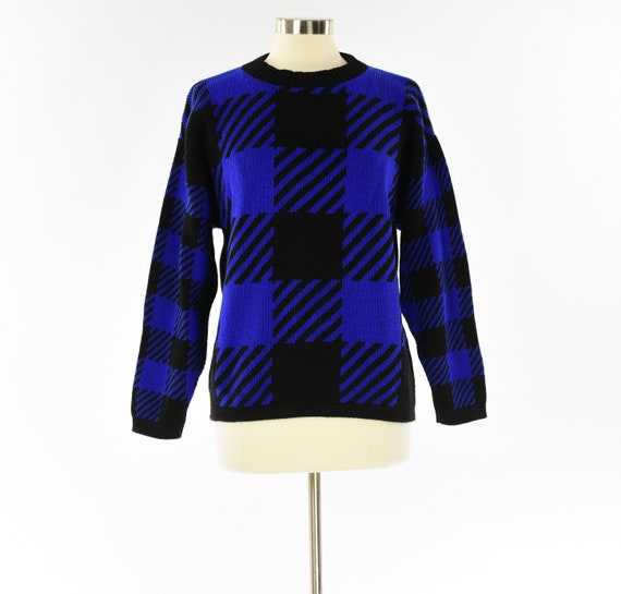 90s Vintage Womens M Geometric Print Sweater Rela… - image 2