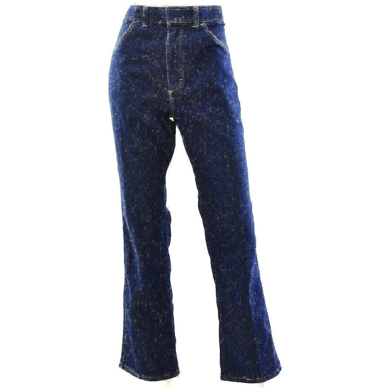 70s Vintage Flare Leg Wrangler Denim Jeans Womens 14 High Waist Rodeo Western image 1
