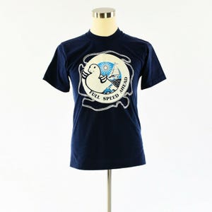 80s Vintage Screen Stars Graphic Tee Shirt Full Speed Ahead Mens M