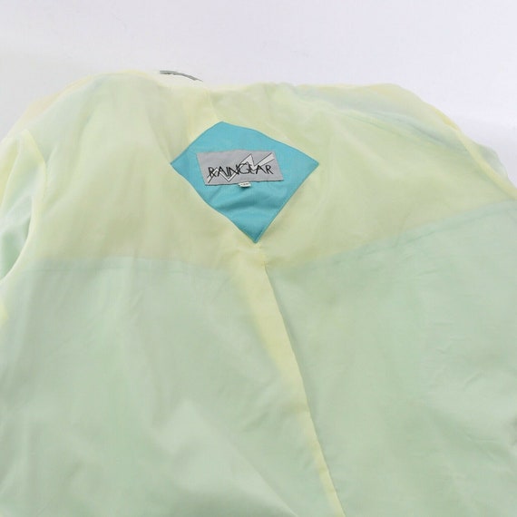 90s Vintage Womens 12P Turquoise Blue Rain Coat P… - image 8