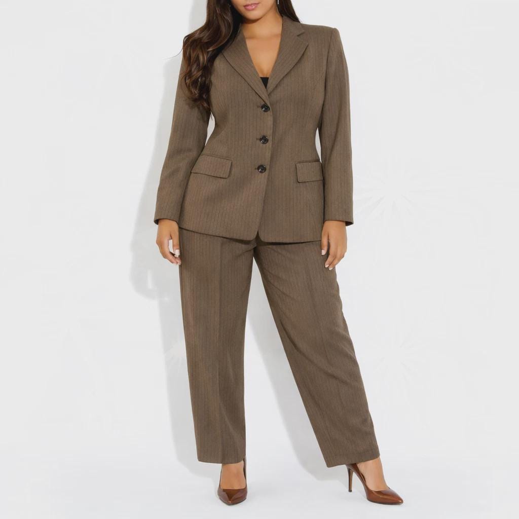 Brown Pant Suit Women - Etsy Brown Pant Suit Women - Etsy