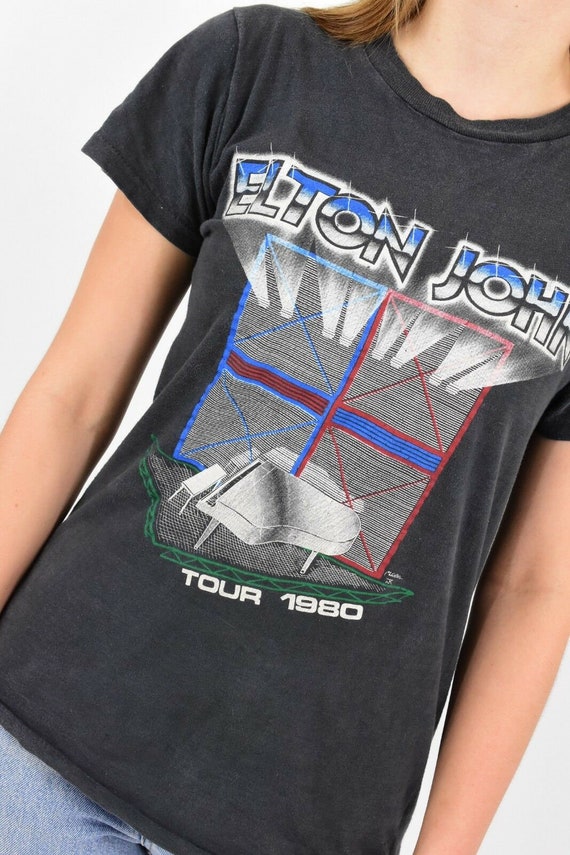 80s Vintage Elton John T Shirt Elton John Tour T … - image 3