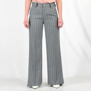 70s Vintage Levi&#39;s High Waist Bell Bottoms Pants Pin Striped Womens 00 24&quot;