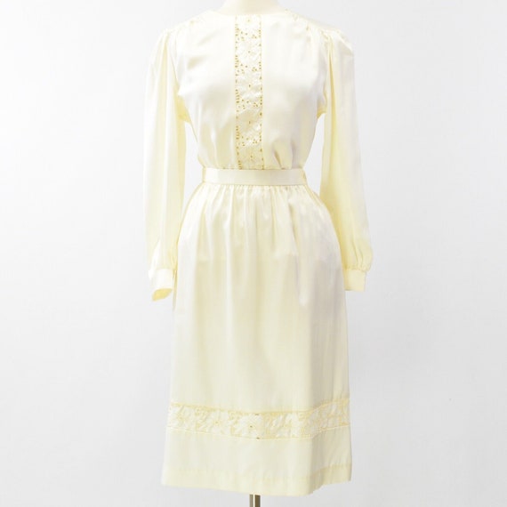 70s Vintage Womens L Petite Ivory Skirt Set Outfi… - image 3