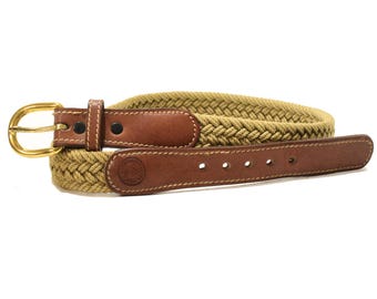 Womens Brown Leather braided woven belt Burnished brass buckle New! Sz.10/12 Beorma belts are meticulously made by hand in their factory  main image 4