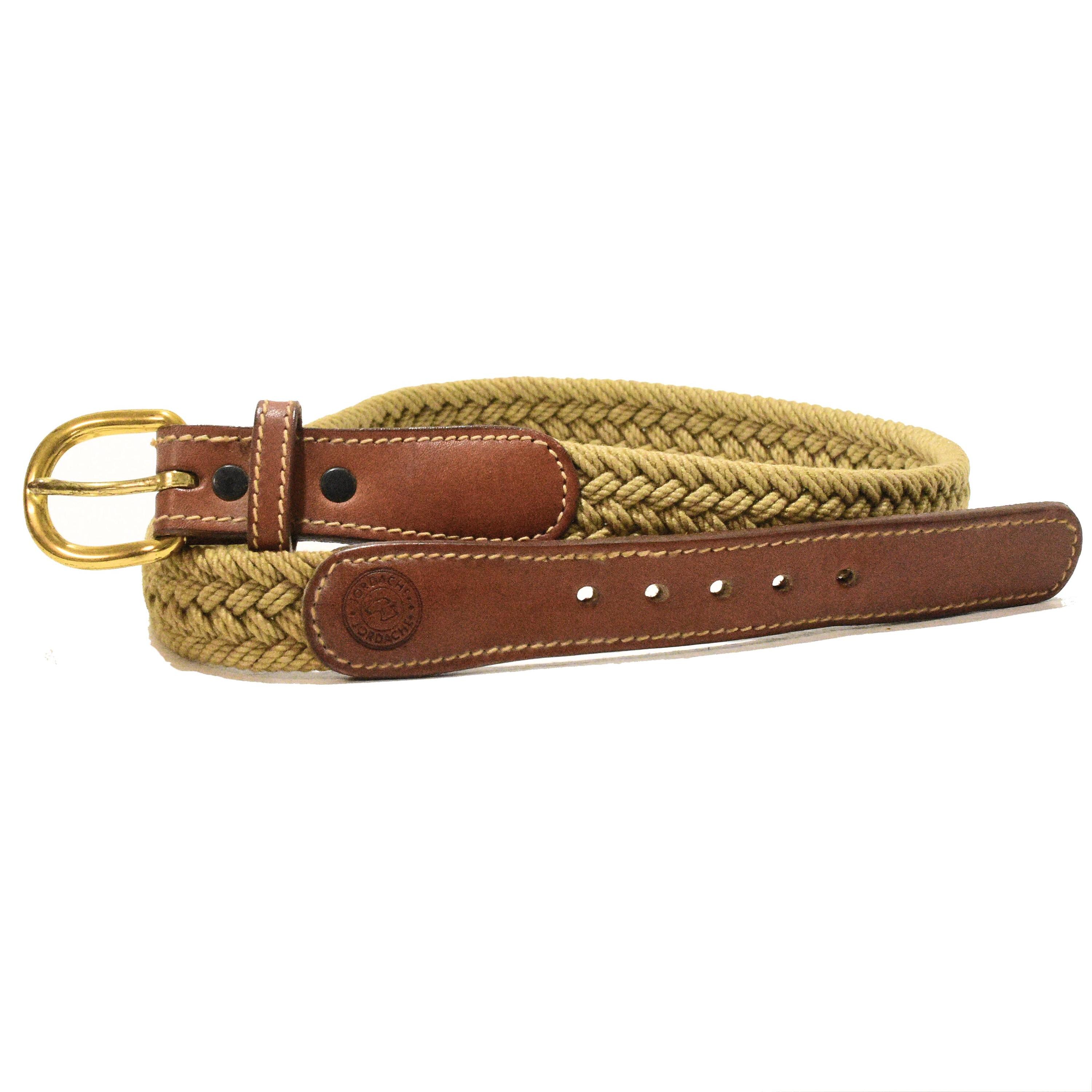 Vintage 1970s Womens Wide Brown Braided Leather Belt Scalloped Brass O-Ring 34 vintage 70s braided leather belt – 86 Vintage main image 4