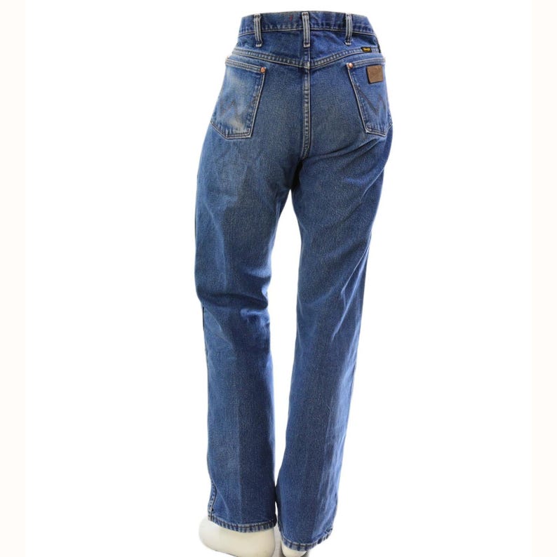 Vintage Wrangler Jeans Dark Stone Wash Straight Leg Mens 36x34 Cotton Grunge image 5