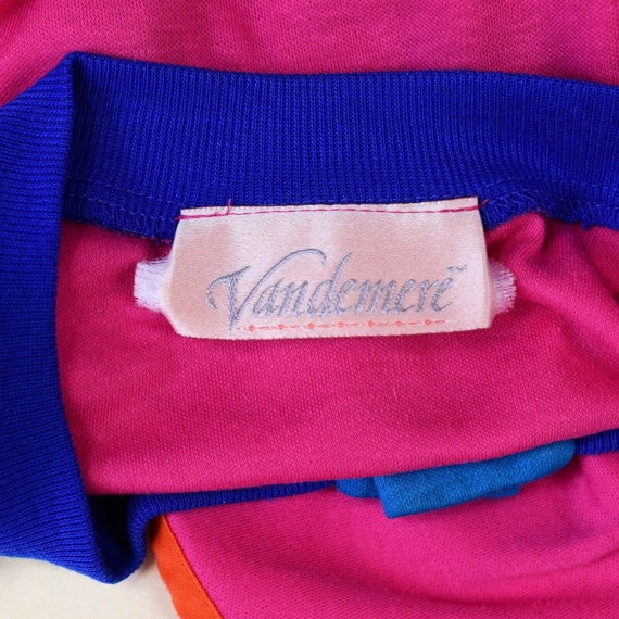 80s Vintage Womens XL Color Block Casual Top Vand… - image 7