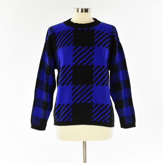 90s Vintage Womens M Geometric Print Sweater Rela… - image 1