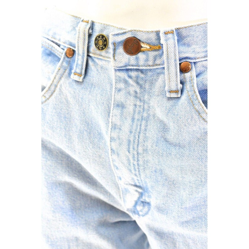 90s Womens 7 x 34 Light Wash High Waist Wrangler Jeans Straight Leg image 2