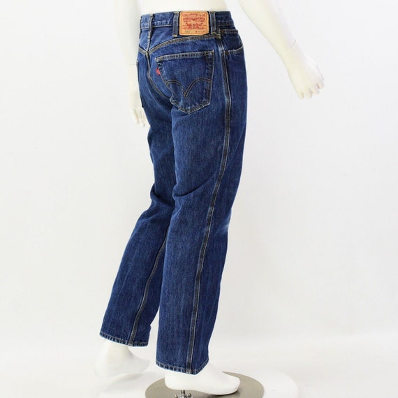 90s Vintage Mens 32 x 32 Levis 505 Dark Wash Stra… - image 3