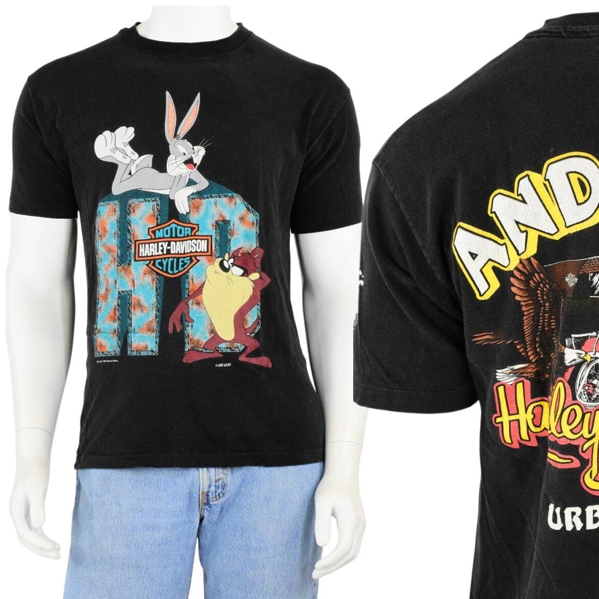 90s Vintage Harley Davidson Looney Tunes T Shirt Mens L Urbana