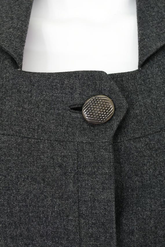 Stunning 40s Vintage Peplum Blazer Charcoal Gray … - image 2