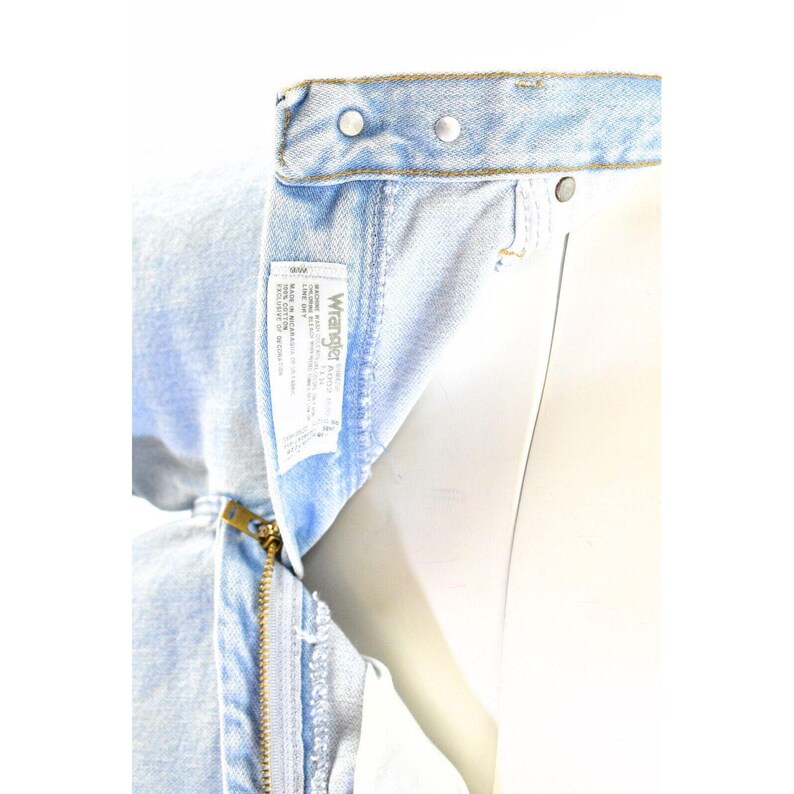90s Womens 7 x 34 Light Wash High Waist Wrangler Jeans Straight Leg image 5