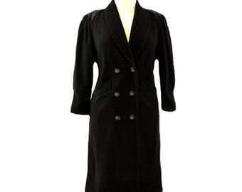Wool & leather steam punk coat vintage women's M Goth Jofeld