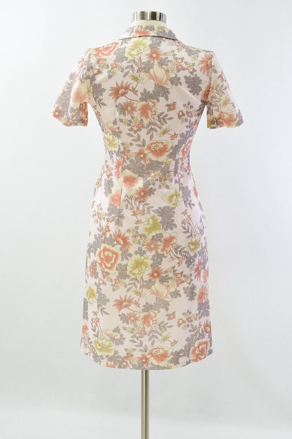 70s Vintage Floral Print Shirt Dress Womens S A N… - image 5