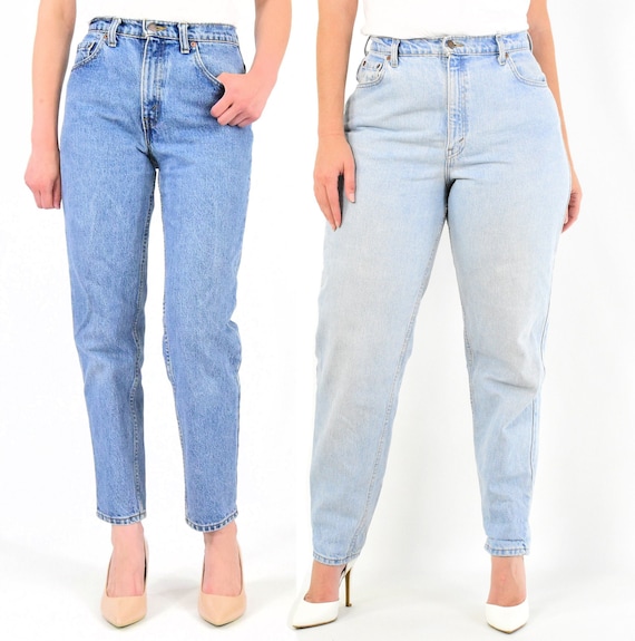 light wash high rise jeans