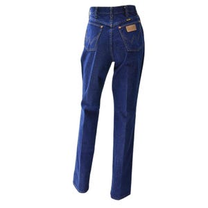 70s Vintage Wrangler Jeans Blue Wash High Waist Straight Leg Women 2 Rigid Denim image 6
