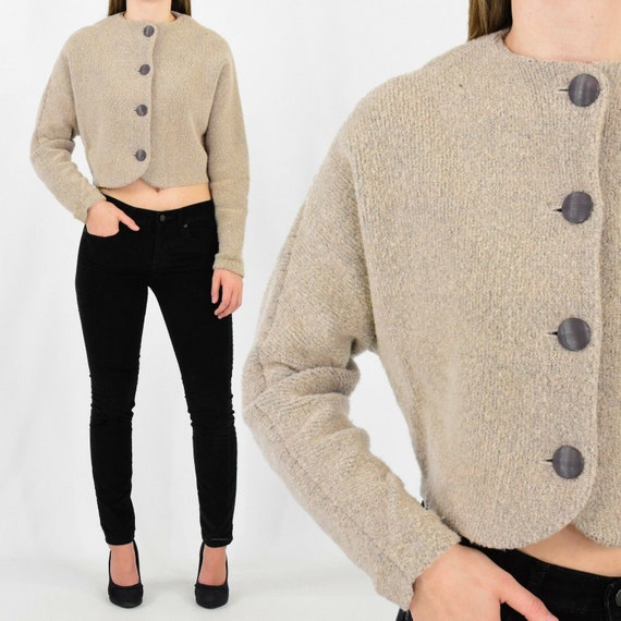 Vintage St. John cropped sweater wool chunky knit