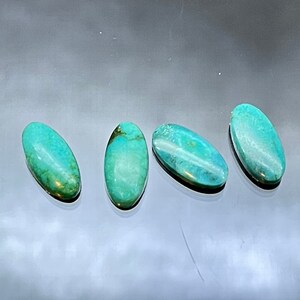 7x14mm Long Oval Natural turquoise cabochons  Price per 4pcs