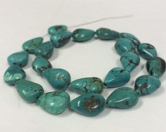 12x18mm Teardrop shap.Natural turquoise teardrops, Greenish blue and 16 inch