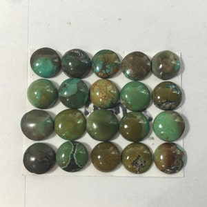 8mm Round. Natural turquoise cabochon. Natural turquoise cabs Green and brown color Price per 20pcs T006