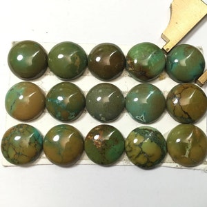 12mm Round. Natural turquoise cabochon. Natural turquoise cabs Mixed color Price for 15pcs T216