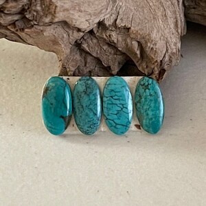 7x14mm Long Oval Natural turquoise cabochons  Price per 4pcs