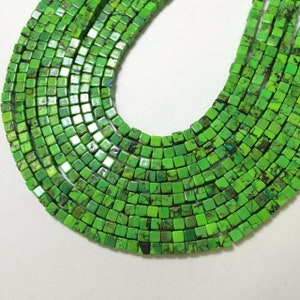 4mm cubes, Natural turquoise, Chinese turquoise from Hubei. wonderful new shape, 15inch.