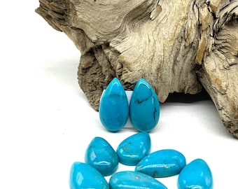 10x18mm Natural Nacozari Turquoise Teardrop Cabochon