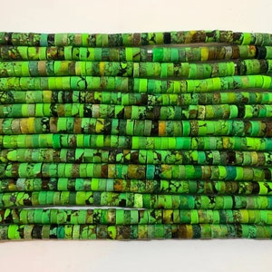 Natural green Turquoise 5mm Beads Heishi Turquoise Beads Natural Gemstone Beads Jewelry Making Supplies/