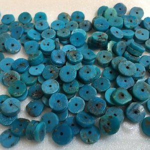 8mm Natural turquoise Heishi. NACOZARI turquoise.Natural Turquoise Heishi  AAA grade Price for 10 piece