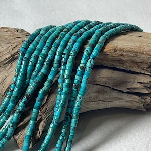 4mm Heishi  turquoise AAA Natural Turquoise Heishi Greenish blue 15inch