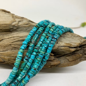 About 4mm Natural turquoise Heishi 15&quot; bead strand