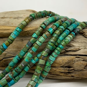 About 5mm Natural turquoise Heishi 13&quot; bead strand TP349