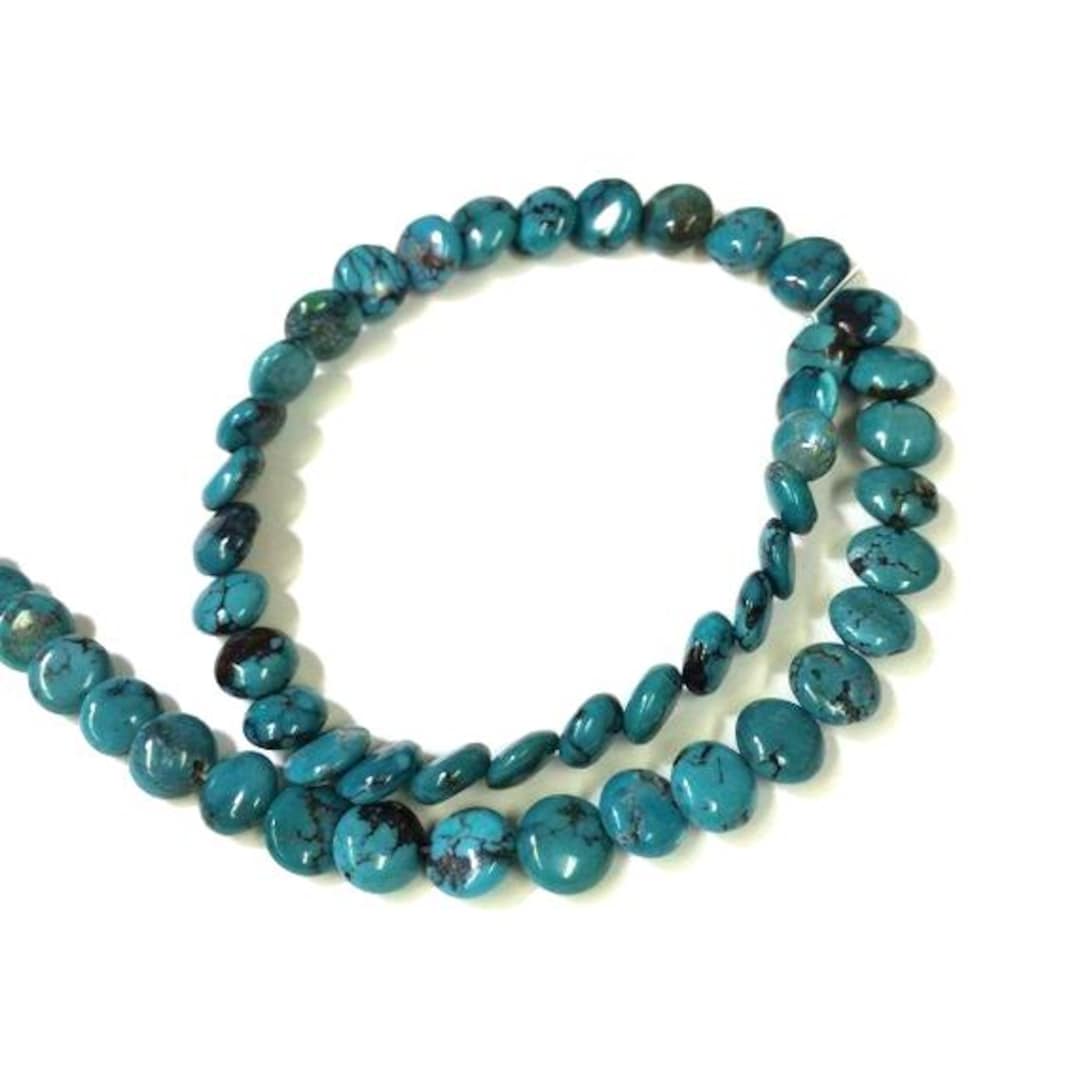 Cut Turquoise Disc 9 Mm Natural Turquoise Disc Beads – Greenish Blue Lentil Rondelles - Etsy