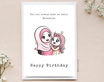 Islamic Birthday Card-Islamic mothers day-Islamic Mother's Birthday card-Muslim Mother's birthday-Islamic Card-Islamic daughter birthdaycard